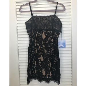 Black lace cocktail dress
